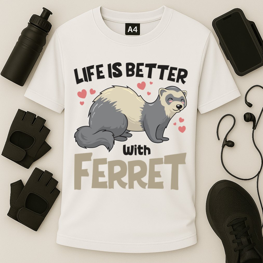 Funny Cute Life Is Better With Ferret Performance Shirt