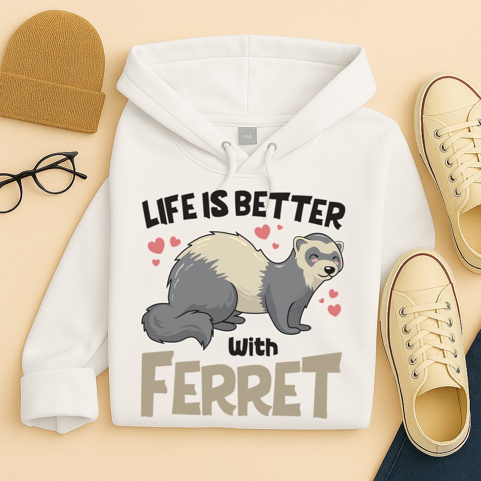 Funny Cute Life Is Better With Ferret Hoodie