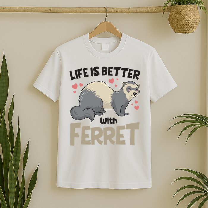 Funny Cute Life Is Better With Ferret T-Shirt