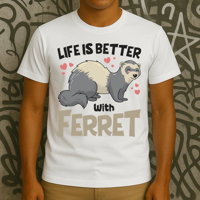 Funny Cute Life Is Better With Ferret T-Shirt