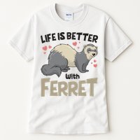 Funny Cute Life Is Better With Ferret Tall T-Shirt