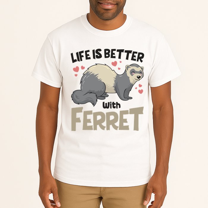 Funny Cute Life Is Better With Ferret Tall T-Shirt