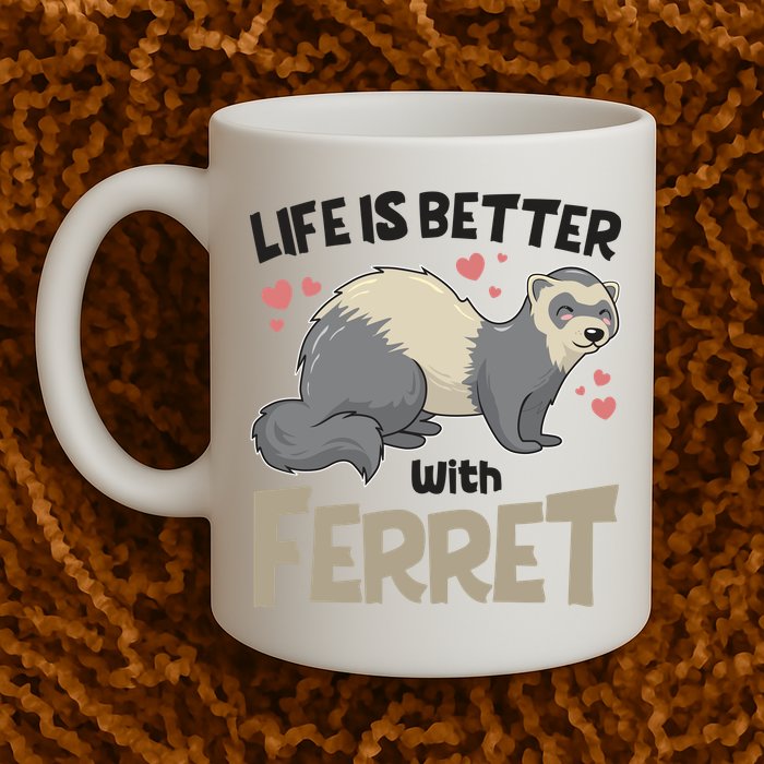 Funny Cute Life Is Better With Ferret Mug