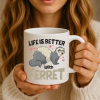 Funny Cute Life Is Better With Ferret Mug