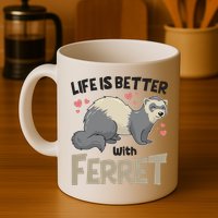 Funny Cute Life Is Better With Ferret Mug