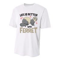 Funny Cute Life Is Better With Ferret Youth Performance Sprint T-Shirt