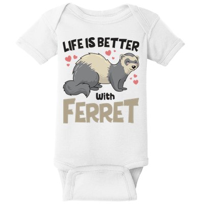 Funny Cute Life Is Better With Ferret Baby Bodysuit