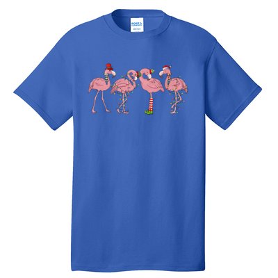 Flamingo Christmas Lights Pink Flamingo Xmas Squad Funny Gift Tall T-Shirt