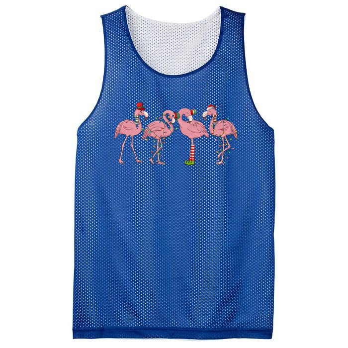 Flamingo Christmas Lights Pink Flamingo Xmas Squad Funny Gift Mesh Reversible Basketball Jersey Tank