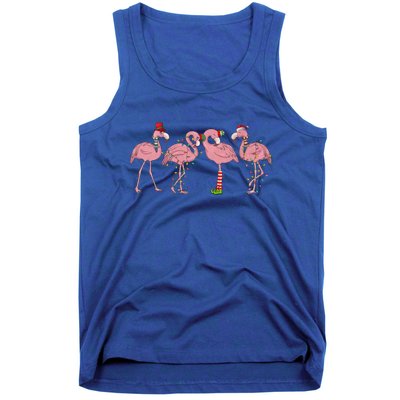 Flamingo Christmas Lights Pink Flamingo Xmas Squad Funny Gift Tank Top