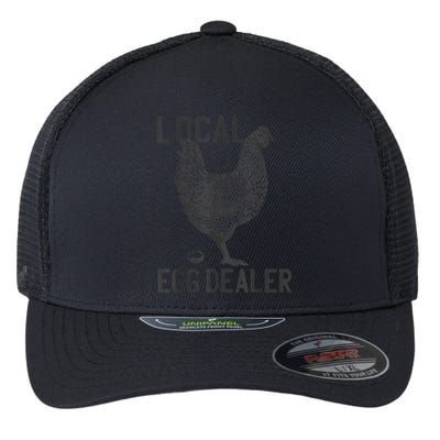 Funny Chicken Local Egg Dealer Support Flexfit Unipanel Trucker Cap