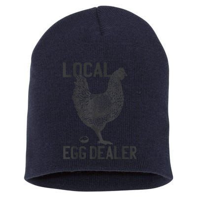 Funny Chicken Local Egg Dealer Support Short Acrylic Beanie