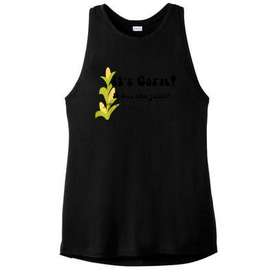 Funny Corn Lover Trendy It's Corn It Has The Juice Ladies PosiCharge Tri-Blend Wicking Tank