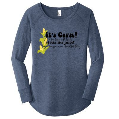 Funny Corn Lover Trendy It's Corn It Has The Juice Women's Perfect Tri Tunic Long Sleeve Shirt