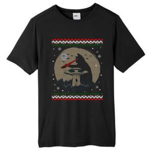 Funny Cat Laser Eye Spaceship Ufo Alien Ugly Christmas Funny Gift Tall Fusion ChromaSoft Performance T-Shirt