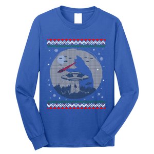 Funny Cat Laser Eye Spaceship Ufo Alien Ugly Christmas Funny Gift Long Sleeve Shirt