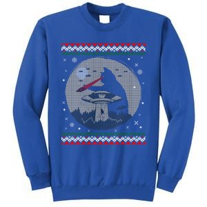 Funny Cat Laser Eye Spaceship Ufo Alien Ugly Christmas Funny Gift Sweatshirt