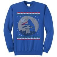 Funny Cat Laser Eye Spaceship Ufo Alien Ugly Christmas Funny Gift Sweatshirt