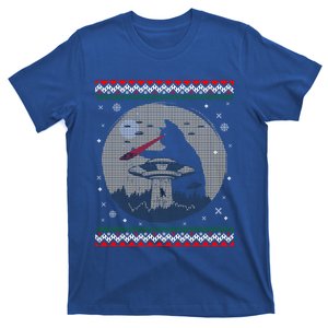 Funny Cat Laser Eye Spaceship Ufo Alien Ugly Christmas Funny Gift T-Shirt