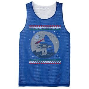 Funny Cat Laser Eye Spaceship Ufo Alien Ugly Christmas Funny Gift Mesh Reversible Basketball Jersey Tank