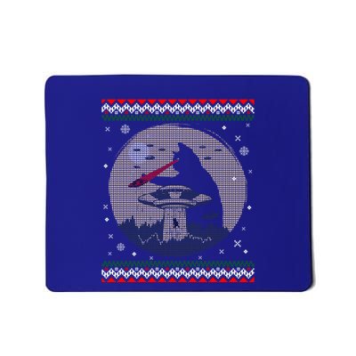 Funny Cat Laser Eye Spaceship Ufo Alien Ugly Christmas Funny Gift Mousepad