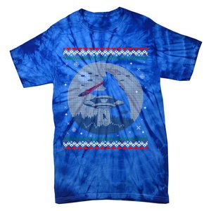 Funny Cat Laser Eye Spaceship Ufo Alien Ugly Christmas Funny Gift Tie-Dye T-Shirt