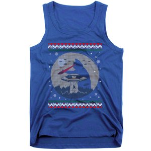 Funny Cat Laser Eye Spaceship Ufo Alien Ugly Christmas Funny Gift Tank Top