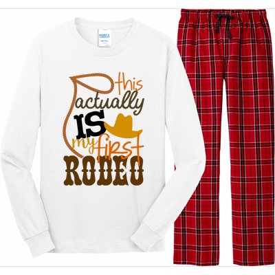 Funny Country Life Howdy This Actually Is My First Rodeo Long Sleeve Pajama Set