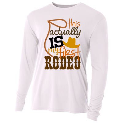 Funny Country Life Howdy This Actually Is My First Rodeo Cooling Performance Long Sleeve Crew