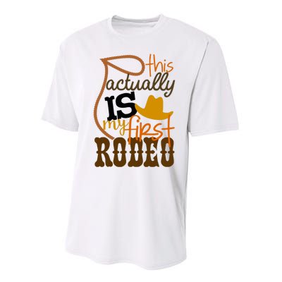 Funny Country Life Howdy This Actually Is My First Rodeo Performance Sprint T-Shirt