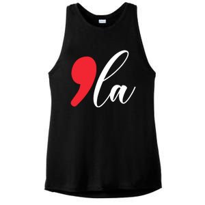 Funny Comma La Kamala Harris 2024 Ladies PosiCharge Tri-Blend Wicking Tank