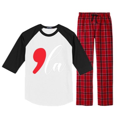 Funny Comma La Kamala Harris 2024 Raglan Sleeve Pajama Set