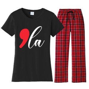 Funny Comma La Kamala Harris 2024 Women's Flannel Pajama Set