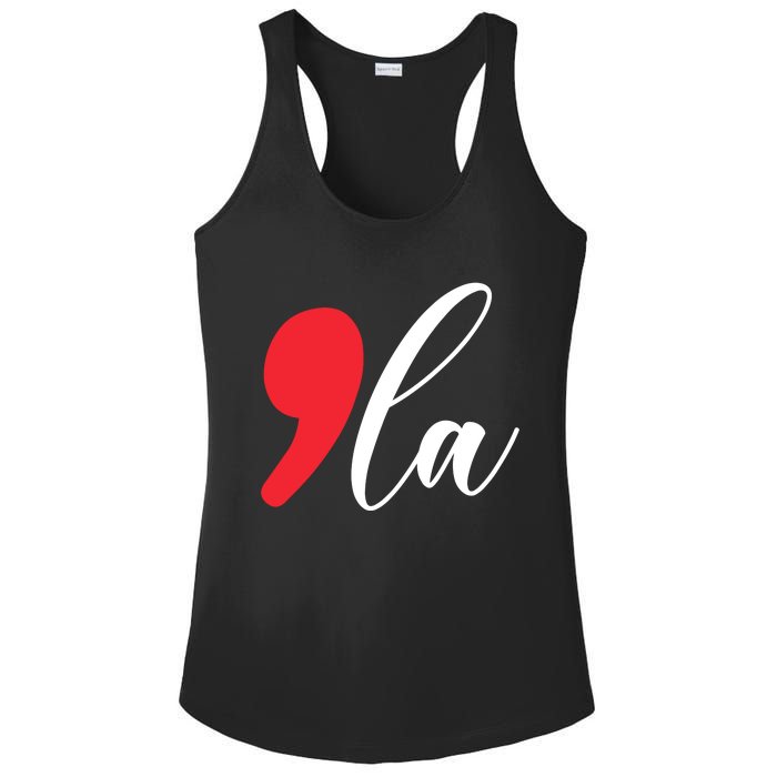 Funny Comma La Kamala Harris 2024 Ladies PosiCharge Competitor Racerback Tank