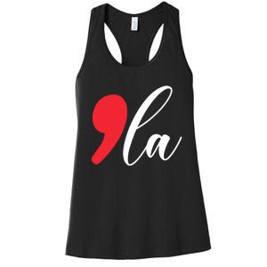 Funny Comma La Kamala Harris 2024 Women's Racerback Tank