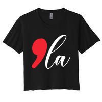 Funny Comma La Kamala Harris 2024 Women's Crop Top Tee