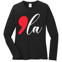 Funny Comma La Kamala Harris 2024 Ladies Long Sleeve Shirt