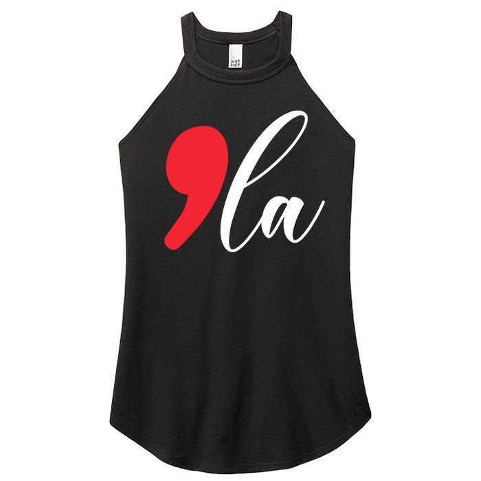 Funny Comma La Kamala Harris 2024 Women's Perfect Tri Rocker Tank