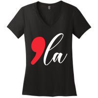 Funny Comma La Kamala Harris 2024 Women's V-Neck T-Shirt