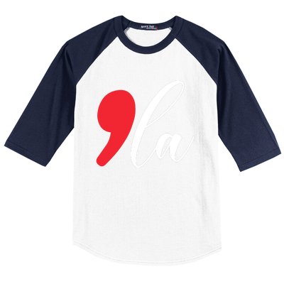 Funny Comma La Kamala Harris 2024 Baseball Sleeve Shirt