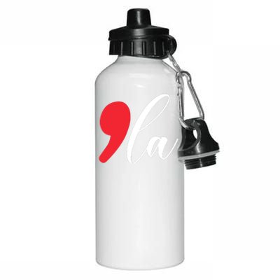 Funny Comma La Kamala Harris 2024 Aluminum Water Bottle 