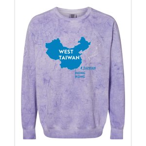 Funny China Map West Taiwan Gift Colorblast Crewneck Sweatshirt