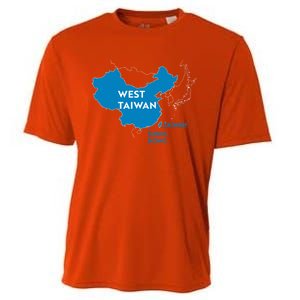 Funny China Map West Taiwan Gift Cooling Performance Crew T-Shirt