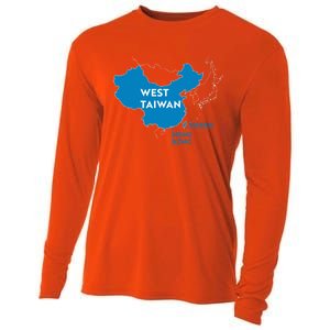 Funny China Map West Taiwan Gift Cooling Performance Long Sleeve Crew