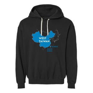 Funny China Map West Taiwan Gift Garment-Dyed Fleece Hoodie