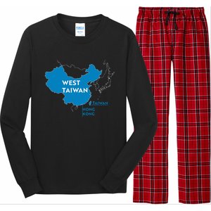 Funny China Map West Taiwan Gift Long Sleeve Pajama Set