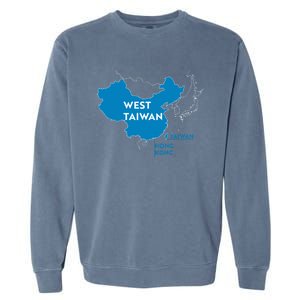 Funny China Map West Taiwan Gift Garment-Dyed Sweatshirt