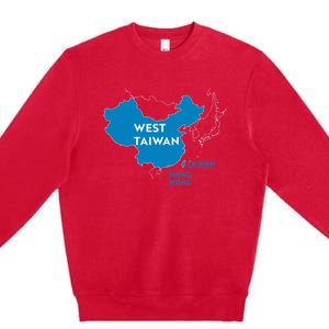 Funny China Map West Taiwan Gift Premium Crewneck Sweatshirt