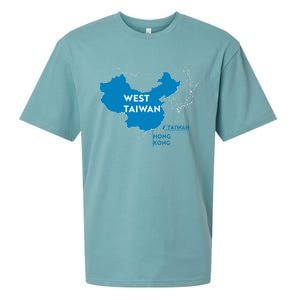 Funny China Map West Taiwan Gift Sueded Cloud Jersey T-Shirt