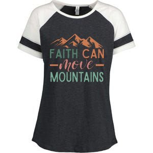 Faith Can Move Mountains Enza Ladies Jersey Colorblock Tee